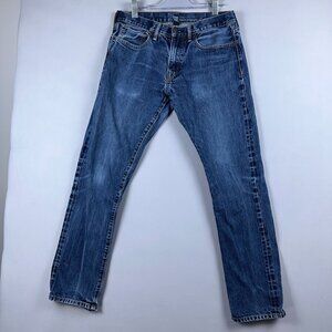 Gap Straight Leg Jeans Womens Size 34/34 Stretch Mid Rise Medium Wash Blue